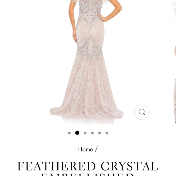 Mac Duggal Feathered Crystal Embellished Sleeveless Gown - Picture 3 of 4